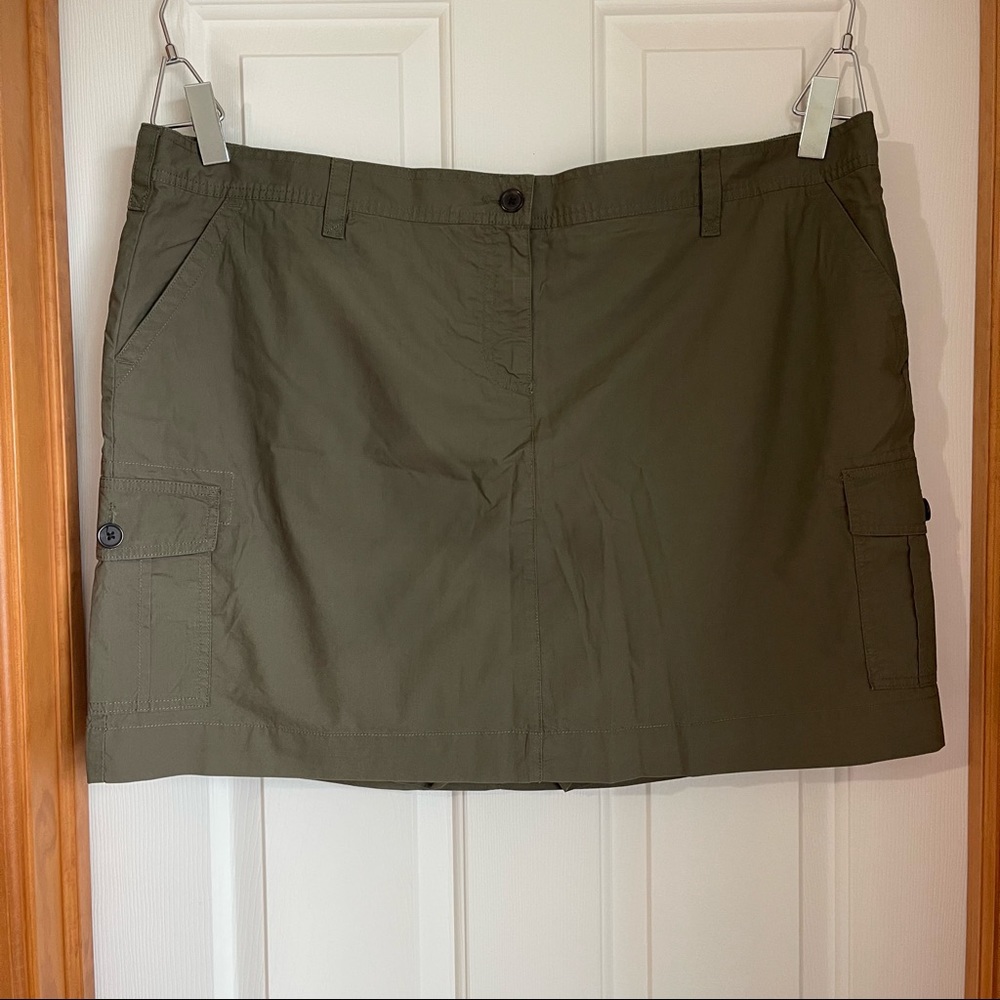 Lands End Starfish Poplin Skort Olive Green 24W Plus Size